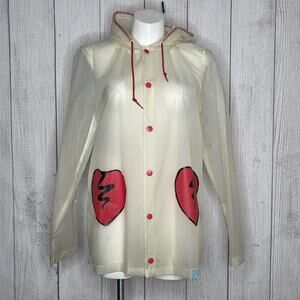 Salem7 x Zumiez Lee Solo Clear Heart Pocket Raincoat Jacket, sz Large